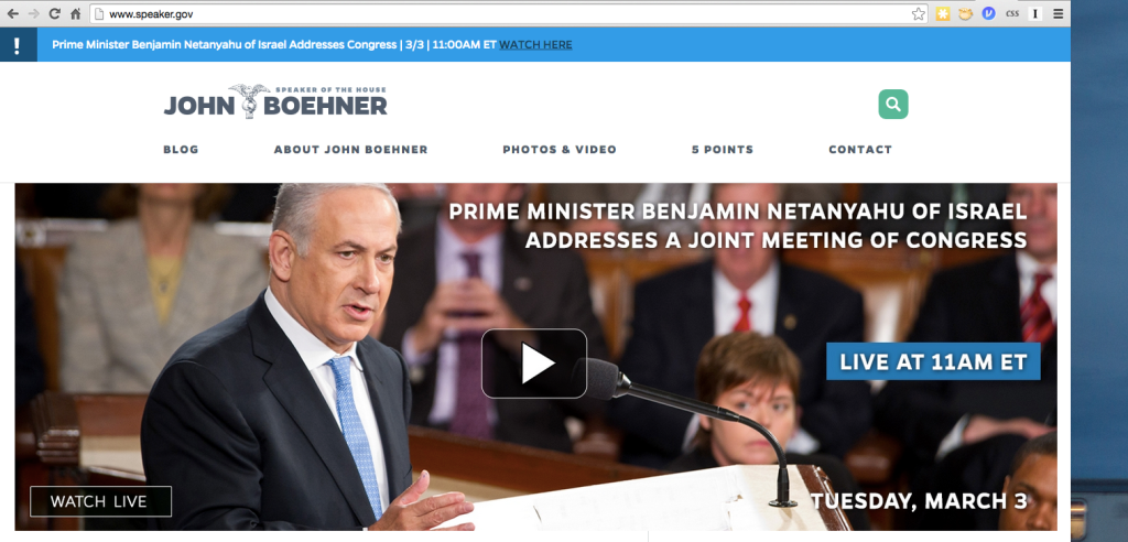 Not what you expected to see on Speaker John Boehner's home page, eh?